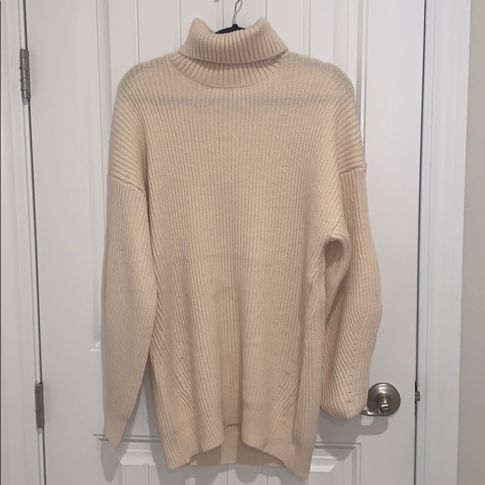 Cream Knit Sweater Dress